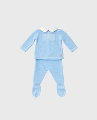 Primer Dia Tricot Cuello Botones Azul Martin Aranda