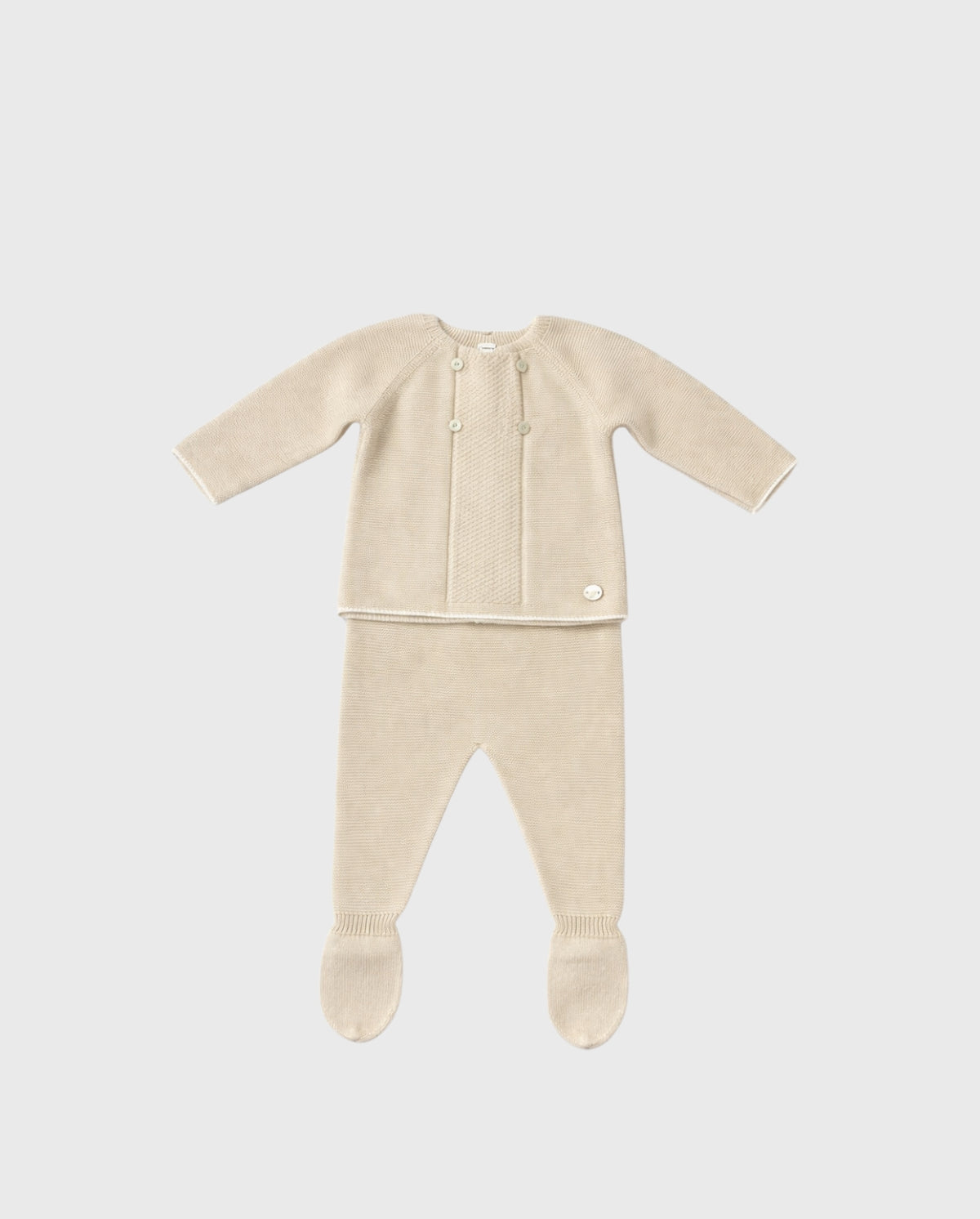 Primer Dia Tricot Pecho Tejido Botones Beige Martin Aranda