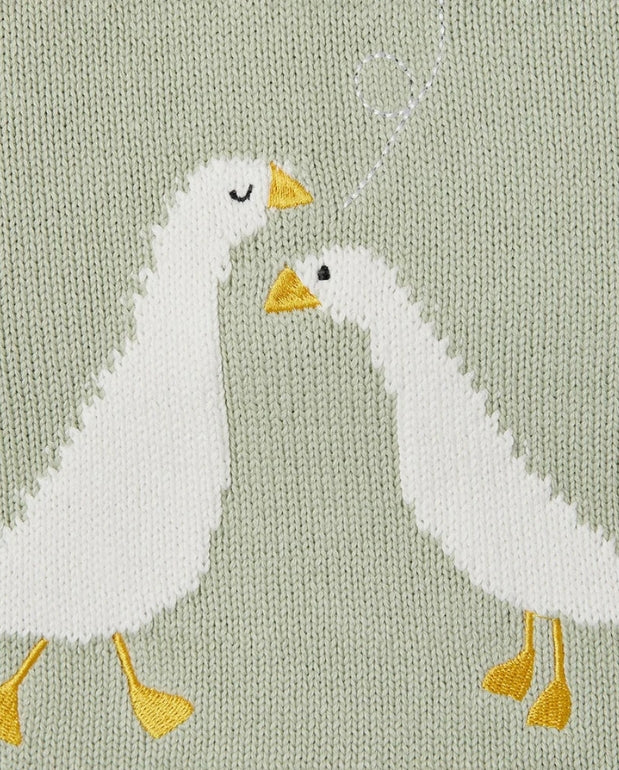 Manta Tricot Pato Verde estilo 