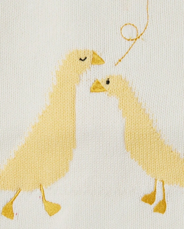 Manta Tricot Pato Blanco estilo 