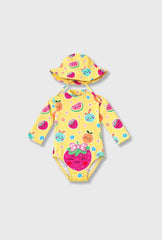 Vestido de Baño Enterizo Con Pava Frutas