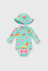 Vestido de Baño Enterizo Con Pava Frutas