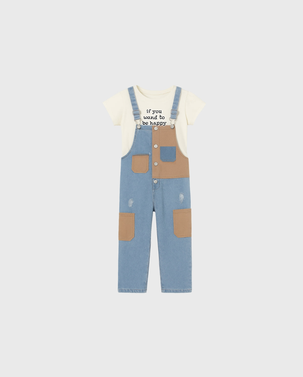 Conjunto Braga Denim Combinado Beige