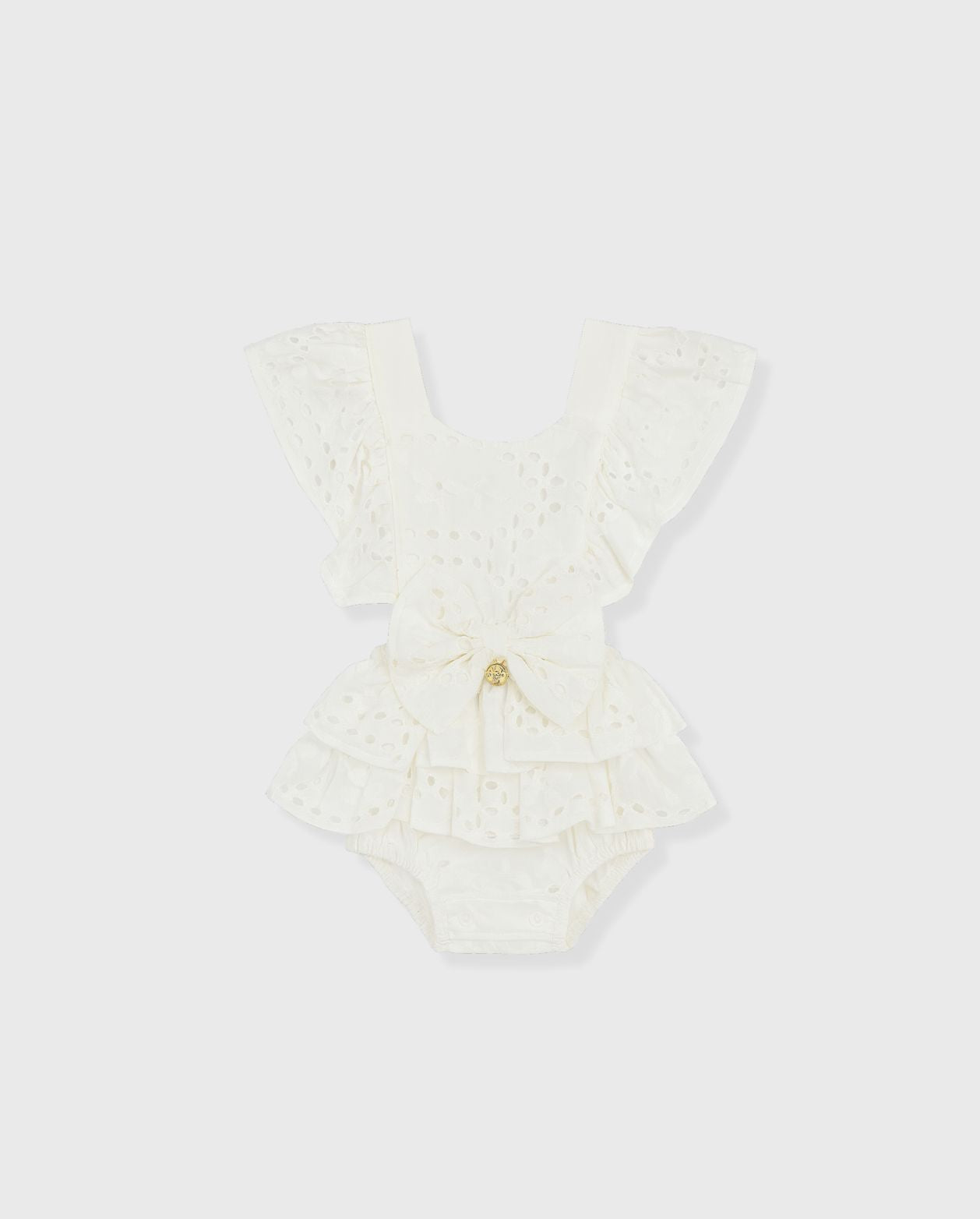 Body Ojalillo Moño Flores BLANCO