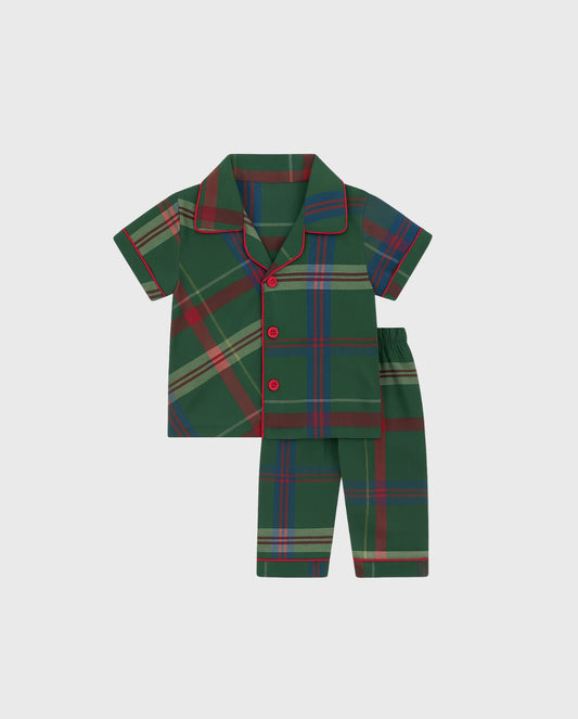 Pijamas Pantalon Camisa Cuadros Verde