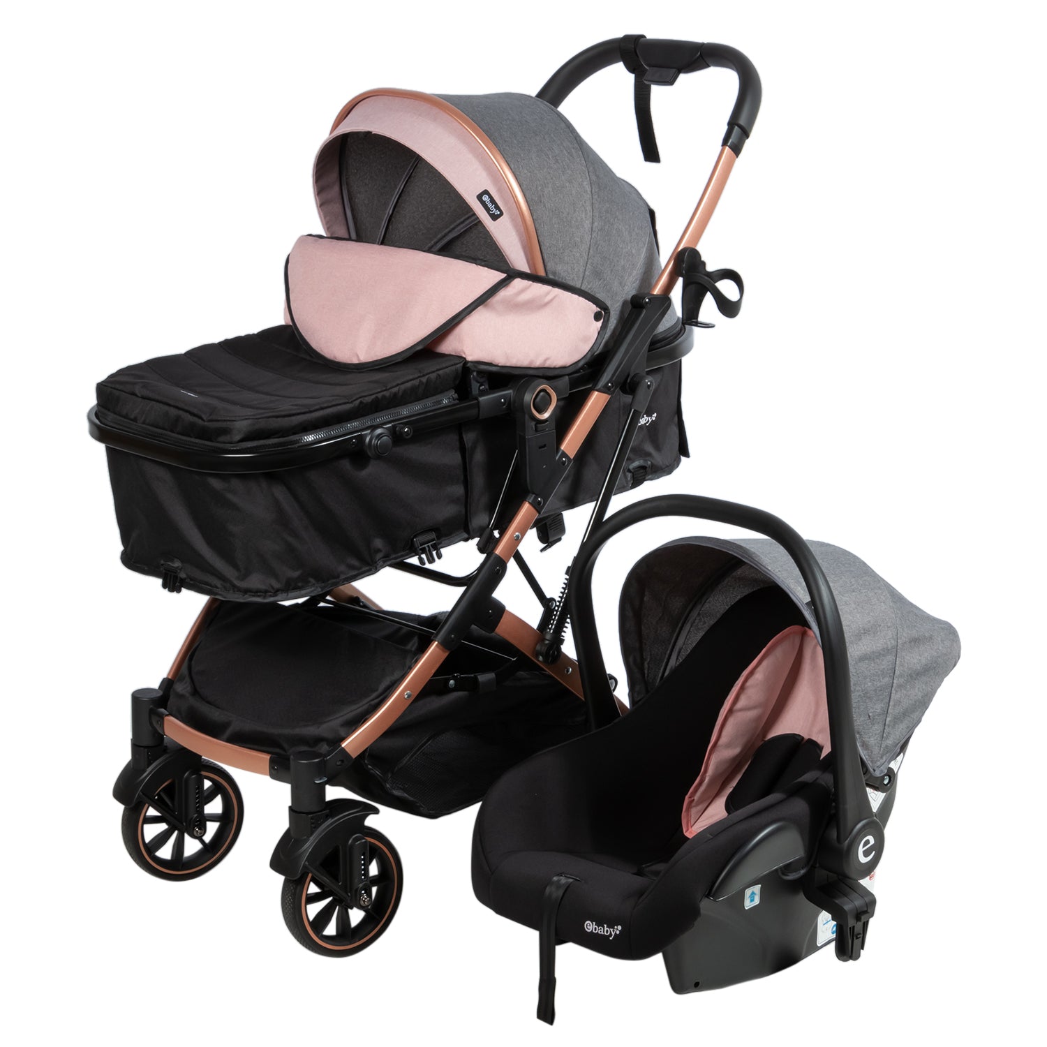 Coche Moises Con Portabebe Clint Rosa Ebaby® 
