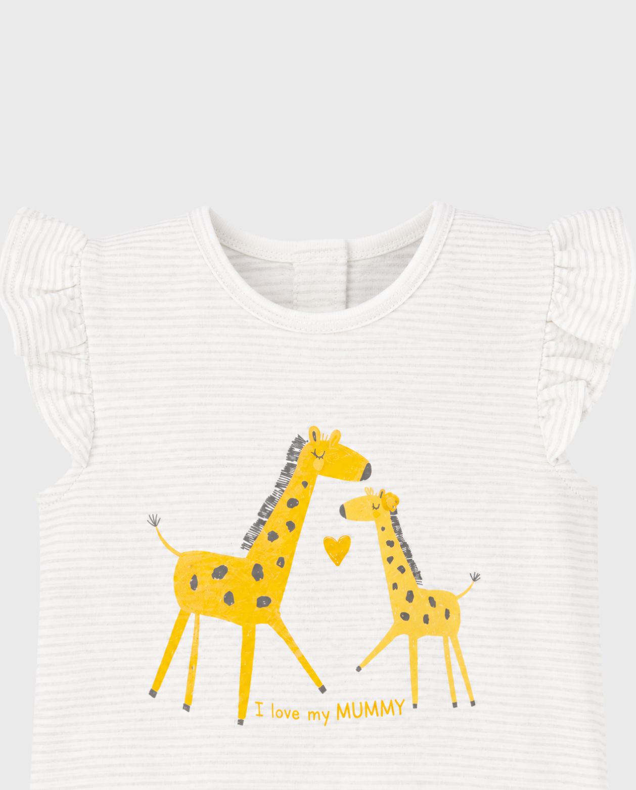 Romper Jirafa Rayas Gris detalle
