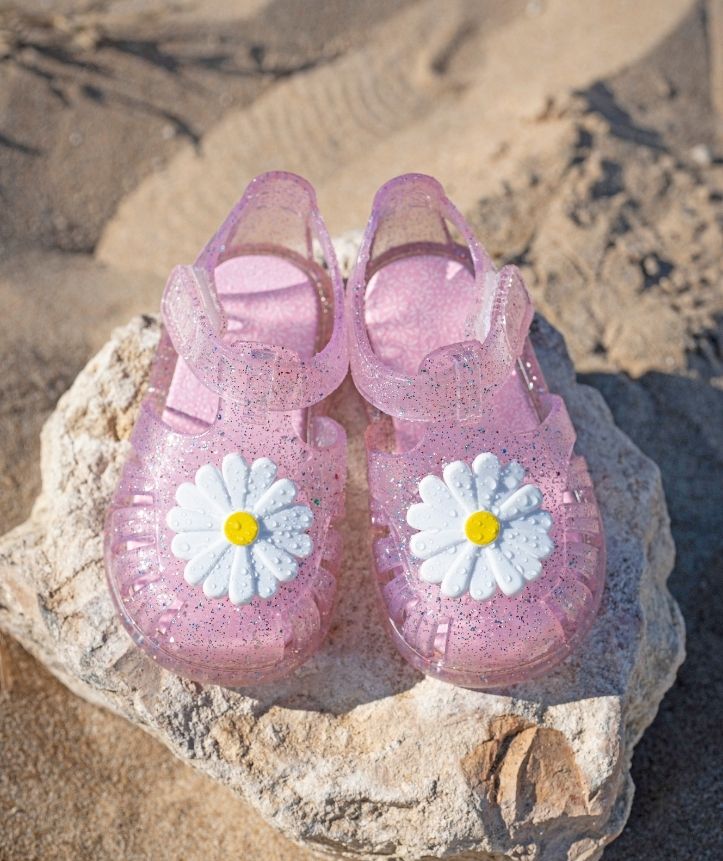 Sandalias Tobby Gloss Flor Glitter Rosa Igor