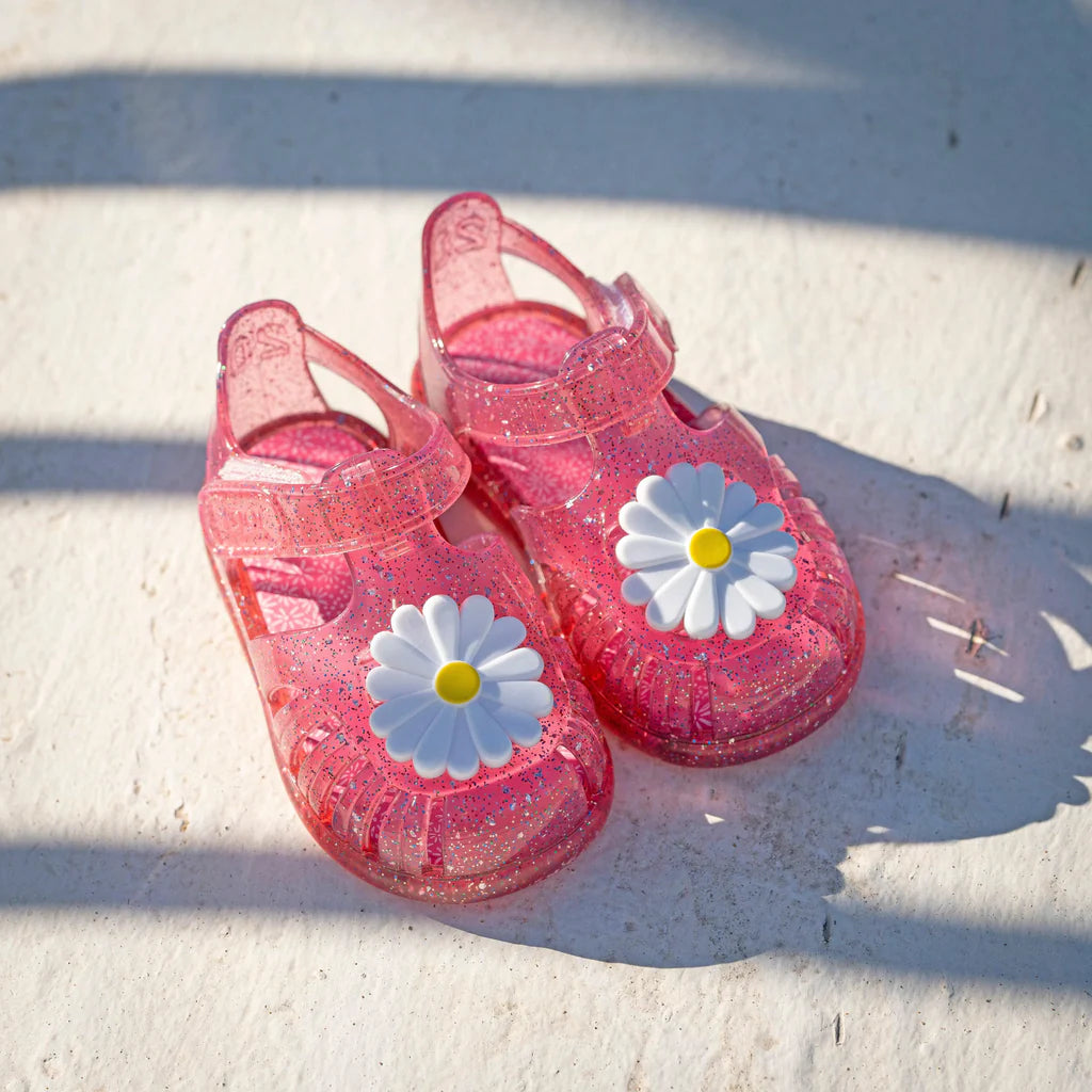 Sandalias Tobby Gloss Flor Glitter Fucsia Igor Modelo