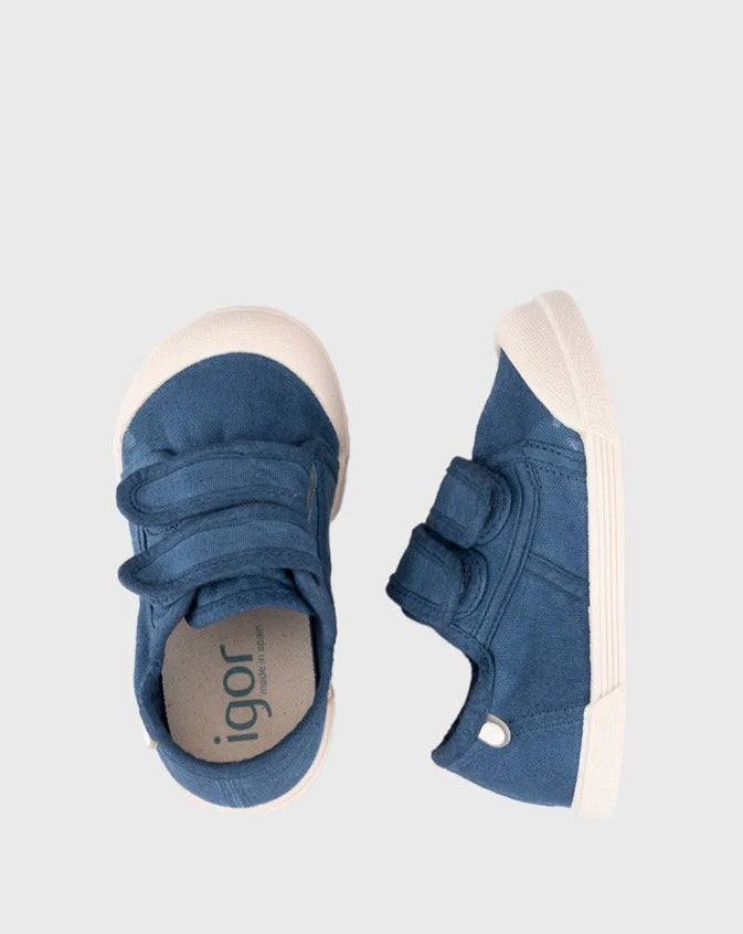 Tenis Lona Velcro Marino Navy Igor Diseño