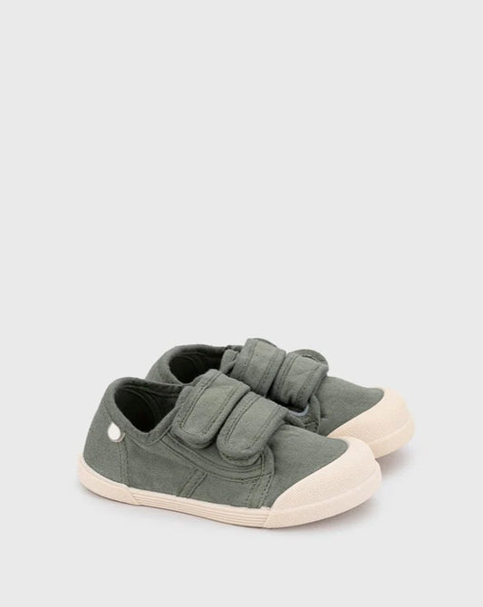 Tenis Lona V Velcro Kaki Igor