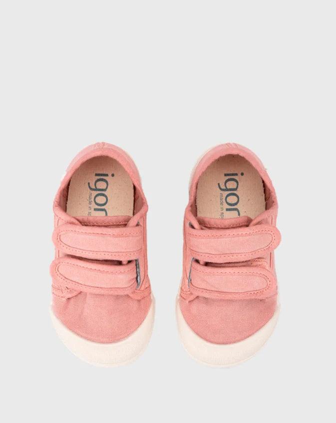 Tenis Lona Velcro Nuevo Rosa Igor Niña