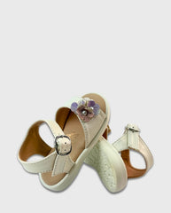 Sandalias Flores Blanco Moda