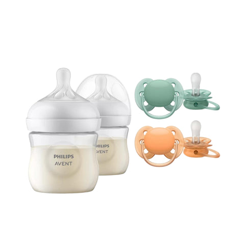 Set de Regalo 2 Teteros Natural Response 3.0 4oz + Chupos Ultra Soft 0-6M