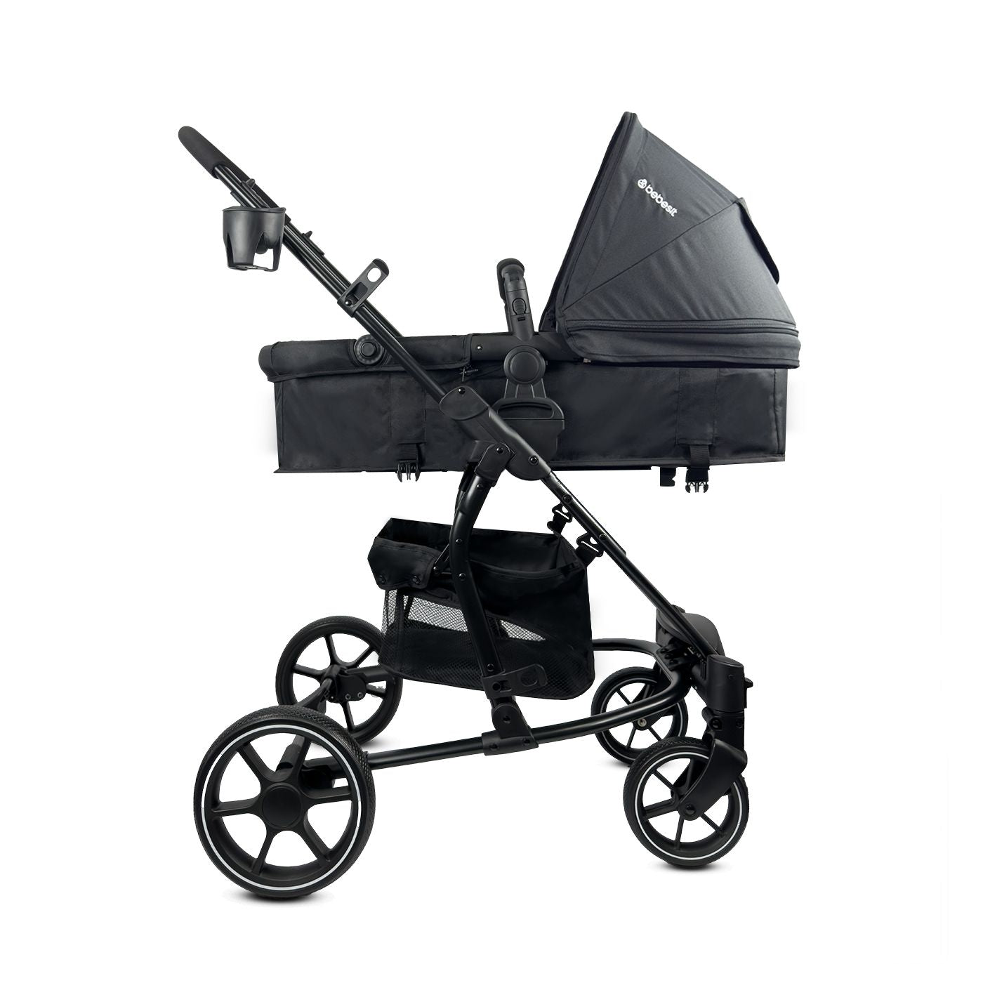 Coche Moisés Con Porta Bebé Travel System Prima Negro Bebesit Moises