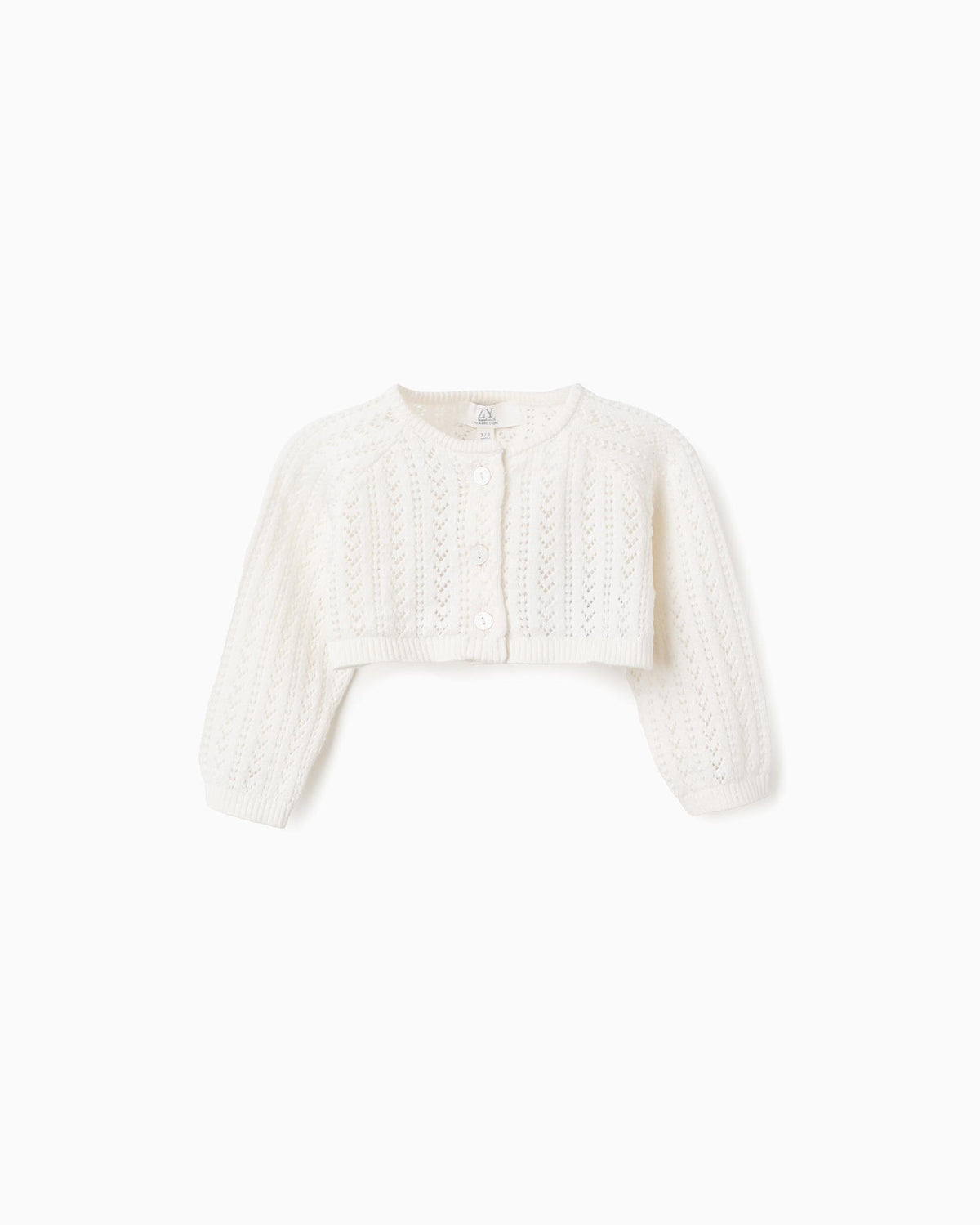 Saco Corto Tricot Tejido Blanco Zippy