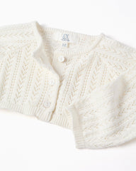  Saco Corto Tricot Tejido Blanco Zippy detalle