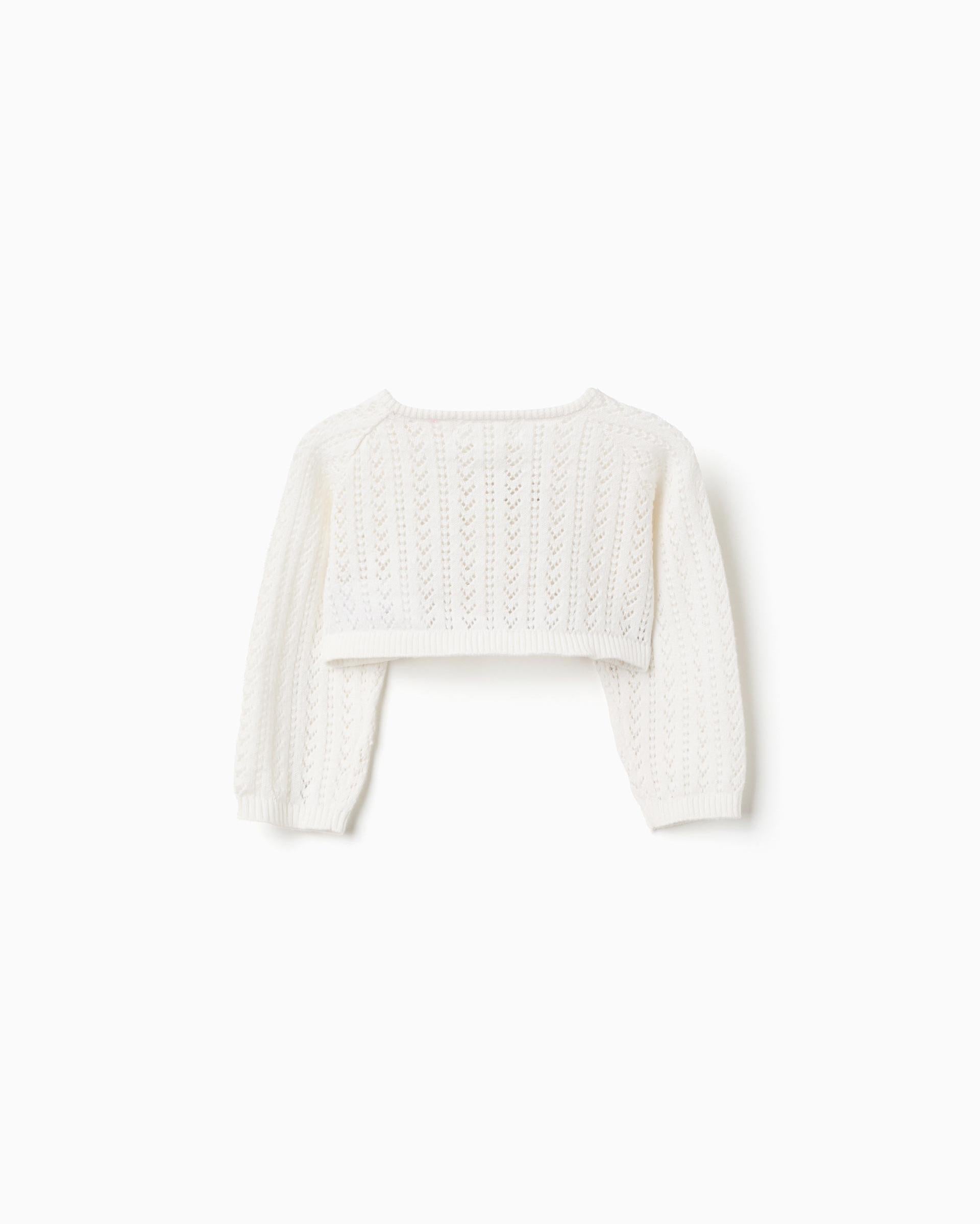 Saco Corto Tricot Tejido Blanco Zippy diseño