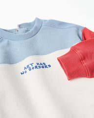 Saco Fleece Combinado Azul Claro Zippy detalle
