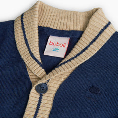 Saco Tricot Botones Azul Boboli detalle