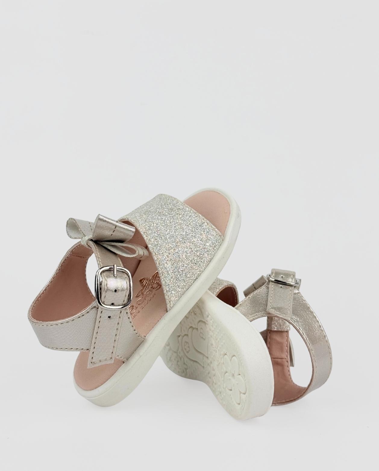 Sandalias Brillos Moño Champagne Colombia