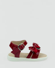 Sandalias Charol Moño Rojo