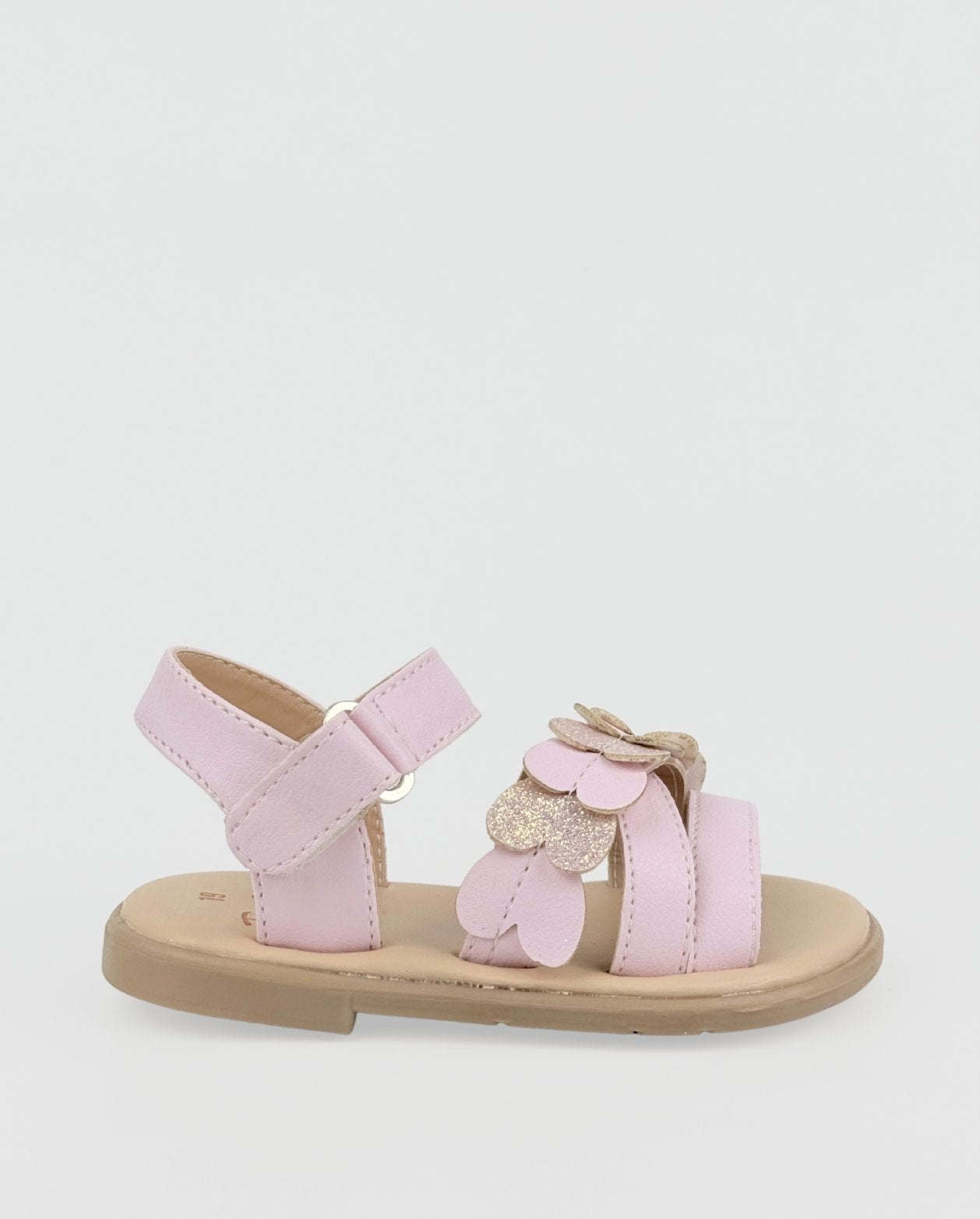 Sandalias Corazones Brillos Rosa Pink