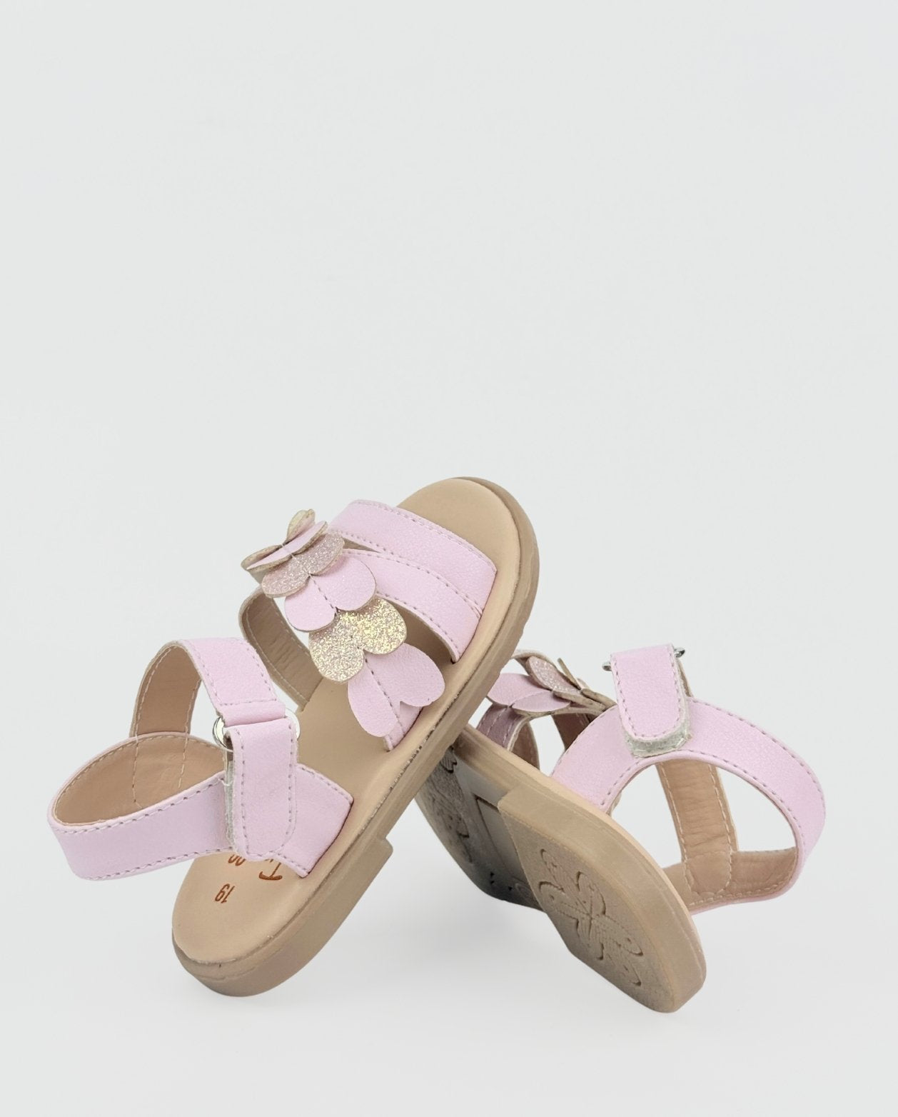 Sandalias Corazones Brillos Rosa Verano