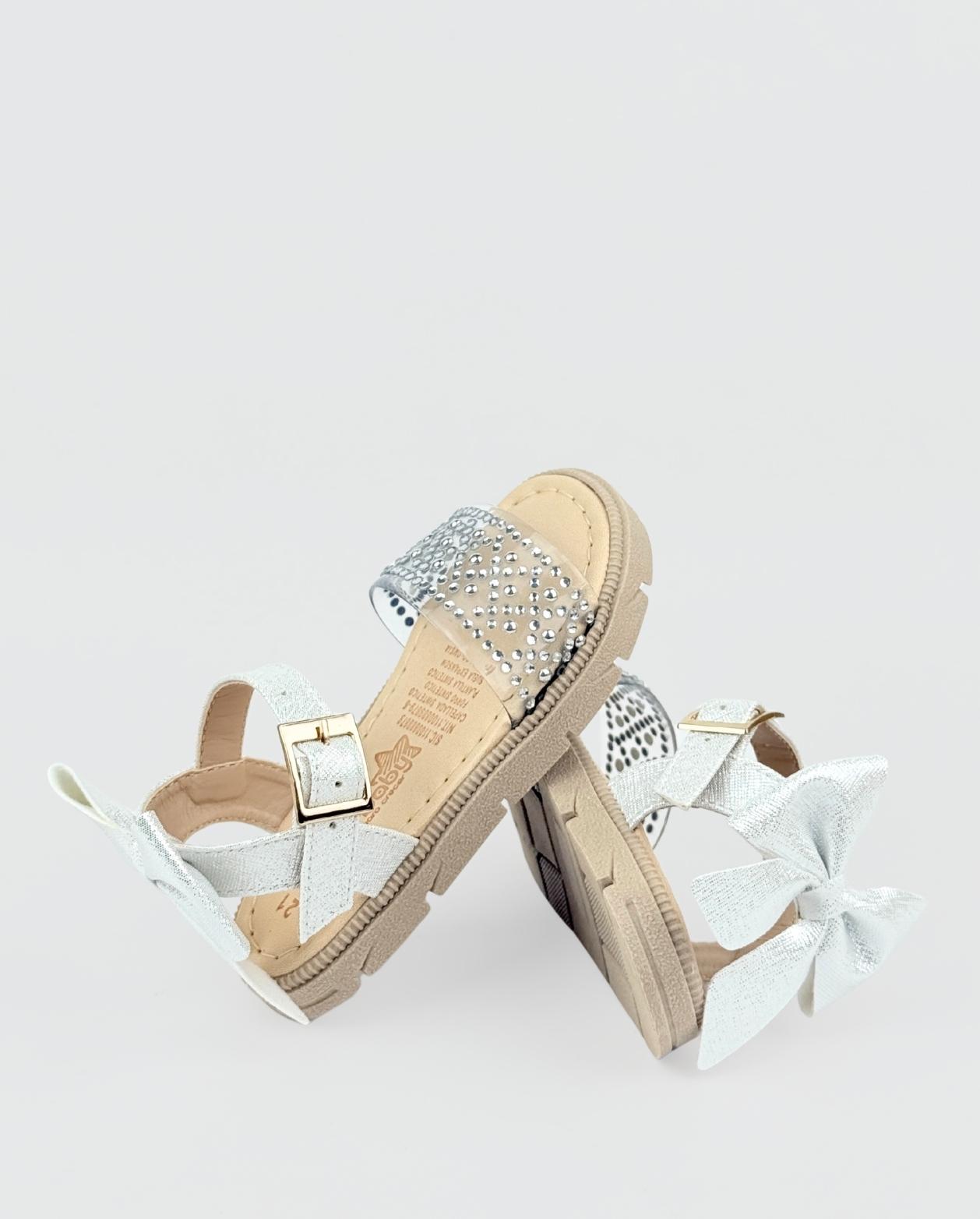 Sandalias Para Niña Con Puntos Plateados Niñas