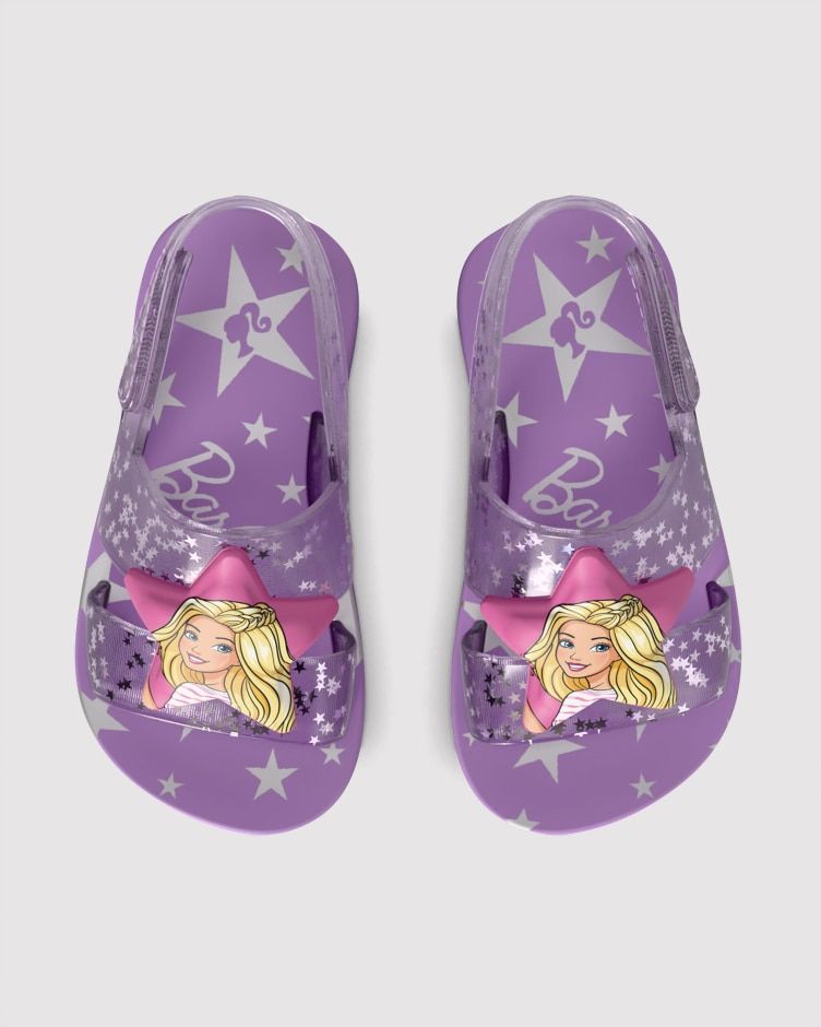 Sandalias Barbie Pop Star Glitter Lila detalle