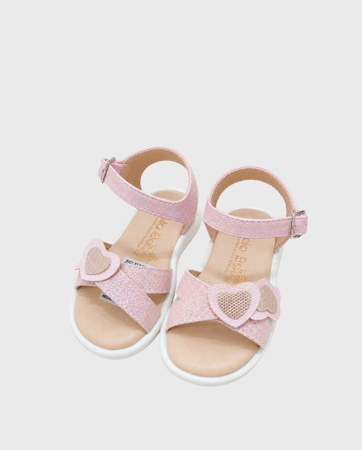 Sandalias Corazones Brillos Rosa