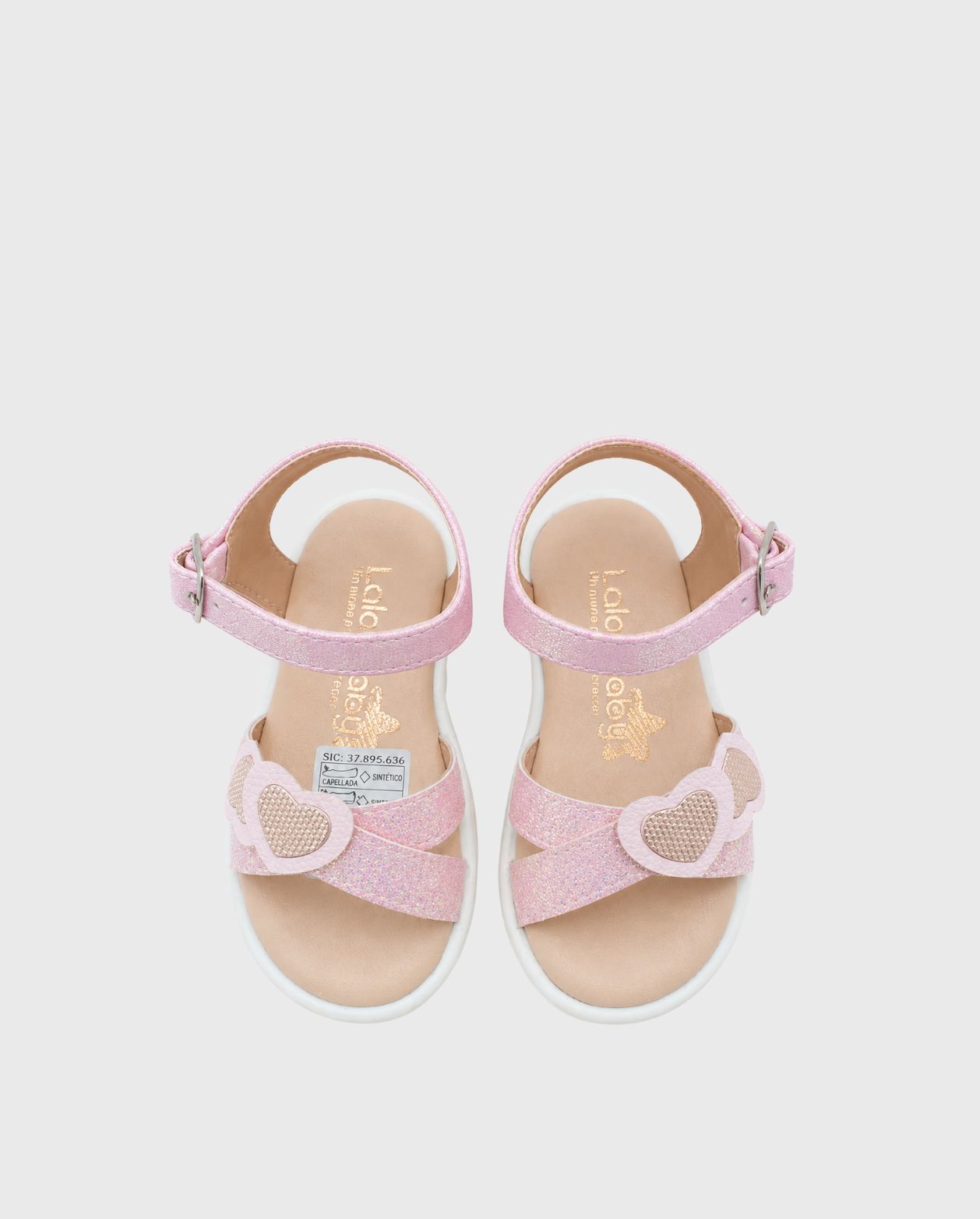 Sandalias Corazones Brillos Rosa diseño