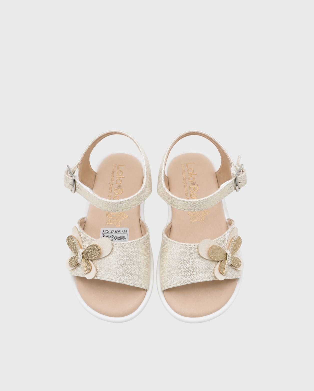 Sandalias Detalle Mariposa Dorado diseño