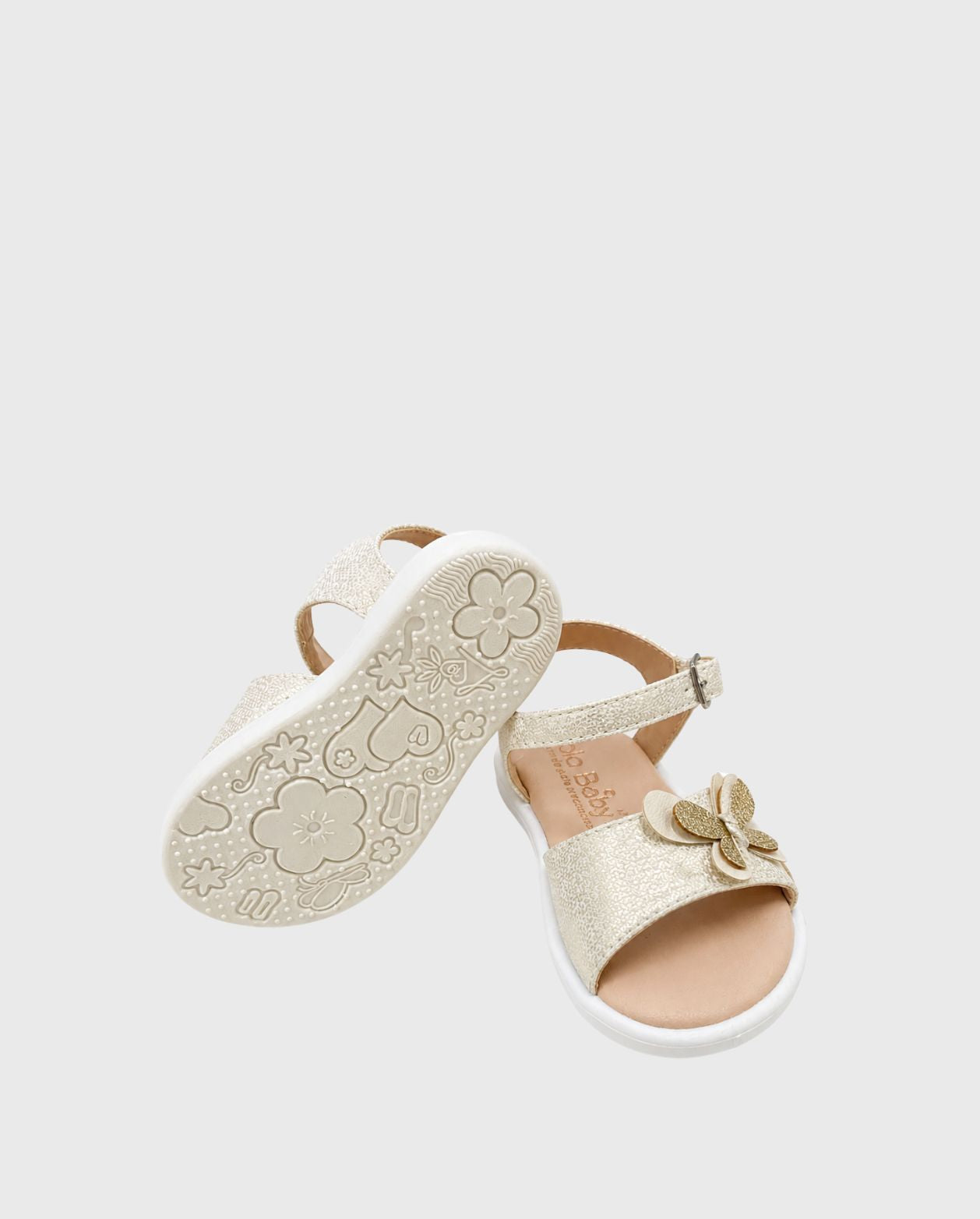 Sandalias Detalle Mariposa Dorado suela