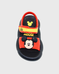 Sandalias Disney Pump Mickey Negro Rojo diseño