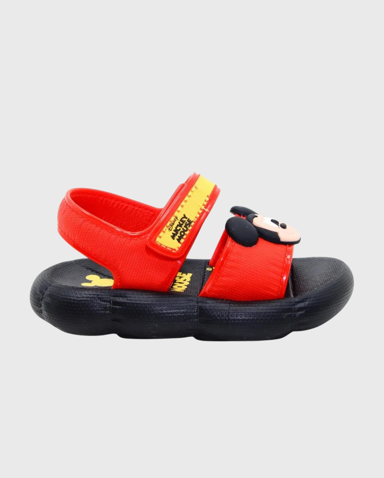 Sandalias Disney Pump Mickey Negro Rojo perfil