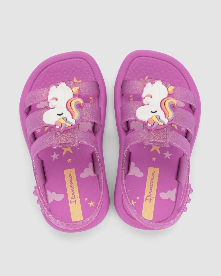 Sandalias Fantasy Baby Unicornio Fucsia frontal 