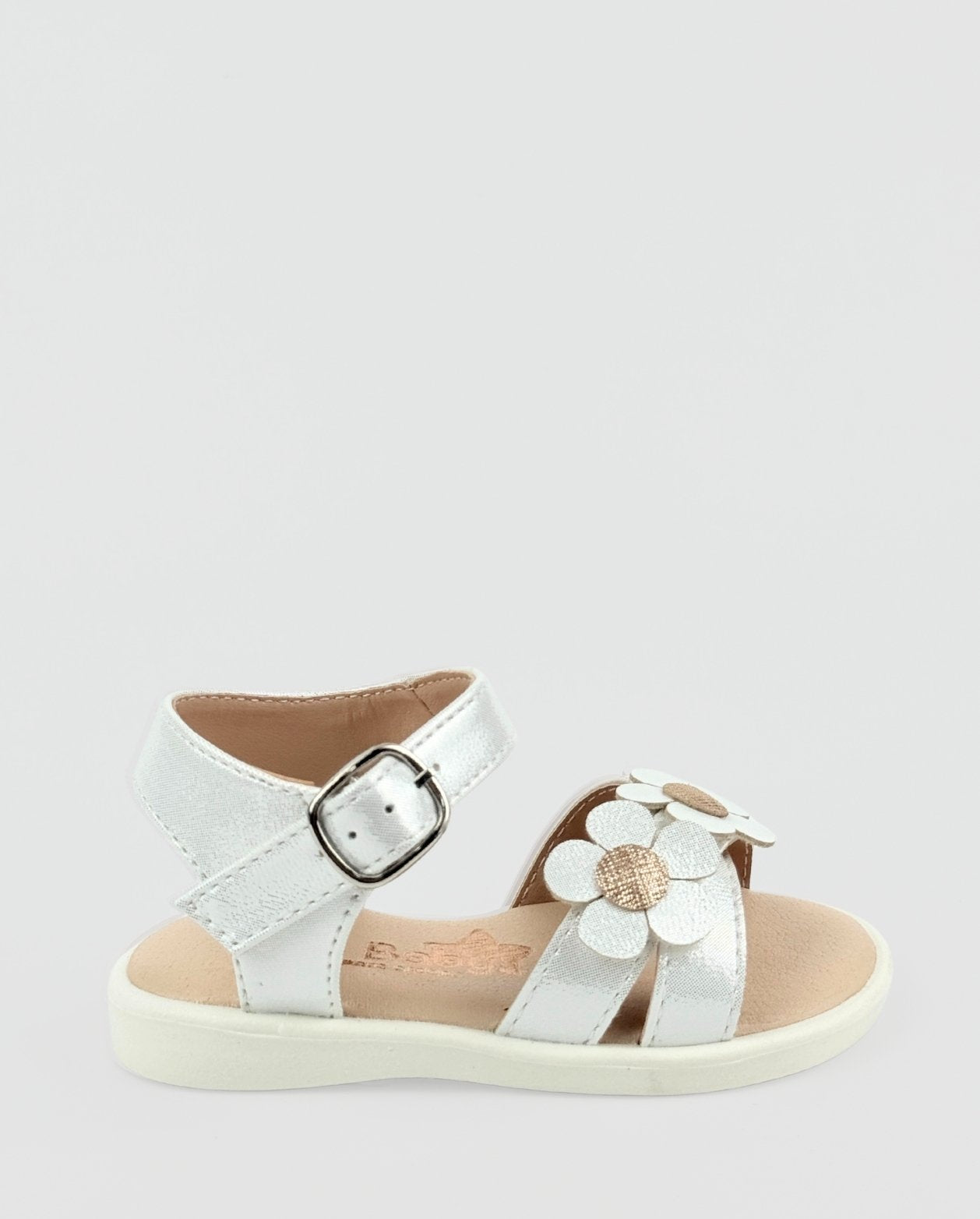 Sandalias Flores Tornasol Blanco Verano