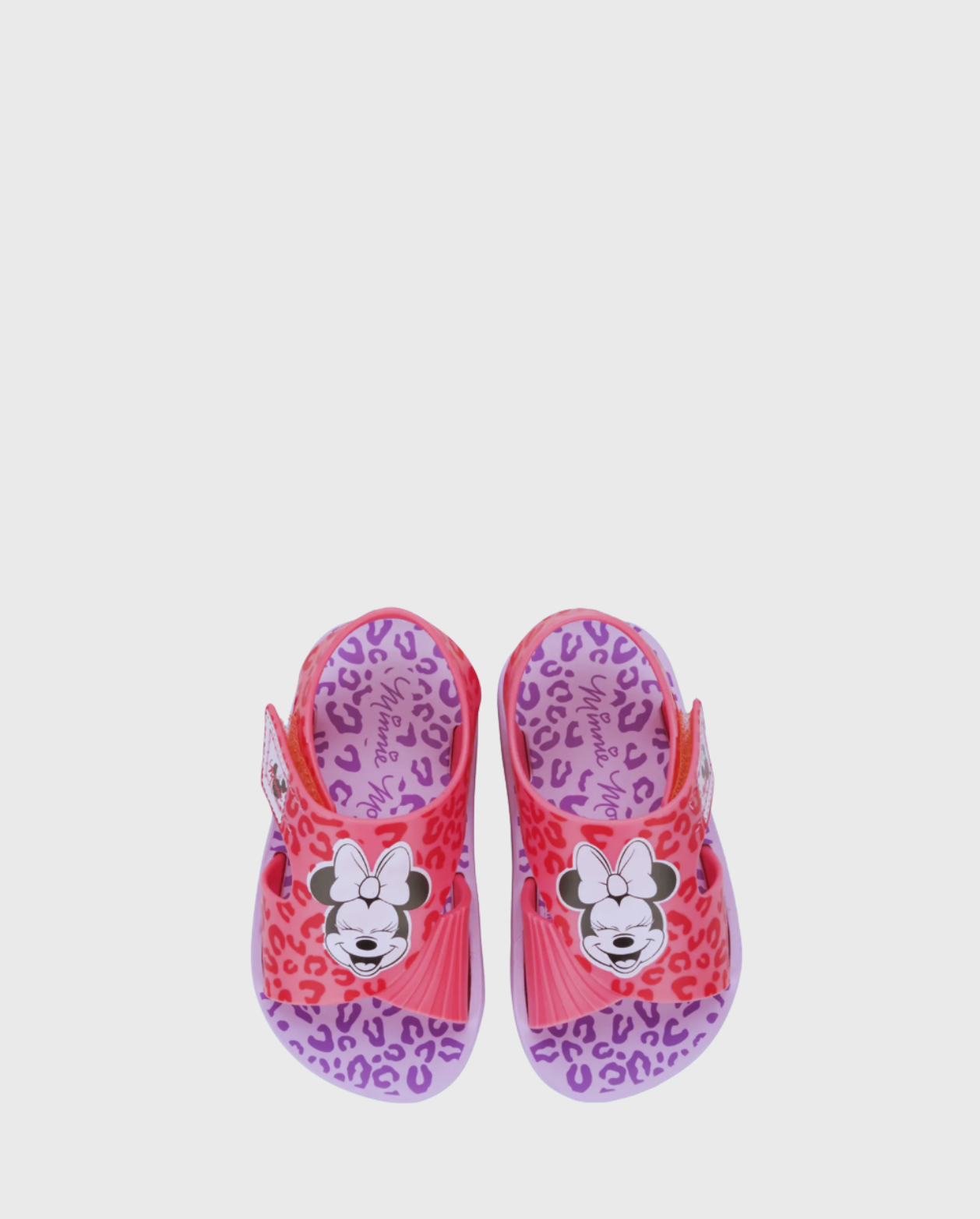 Sandalias Velcro Minnie Lila Rosa Diseño