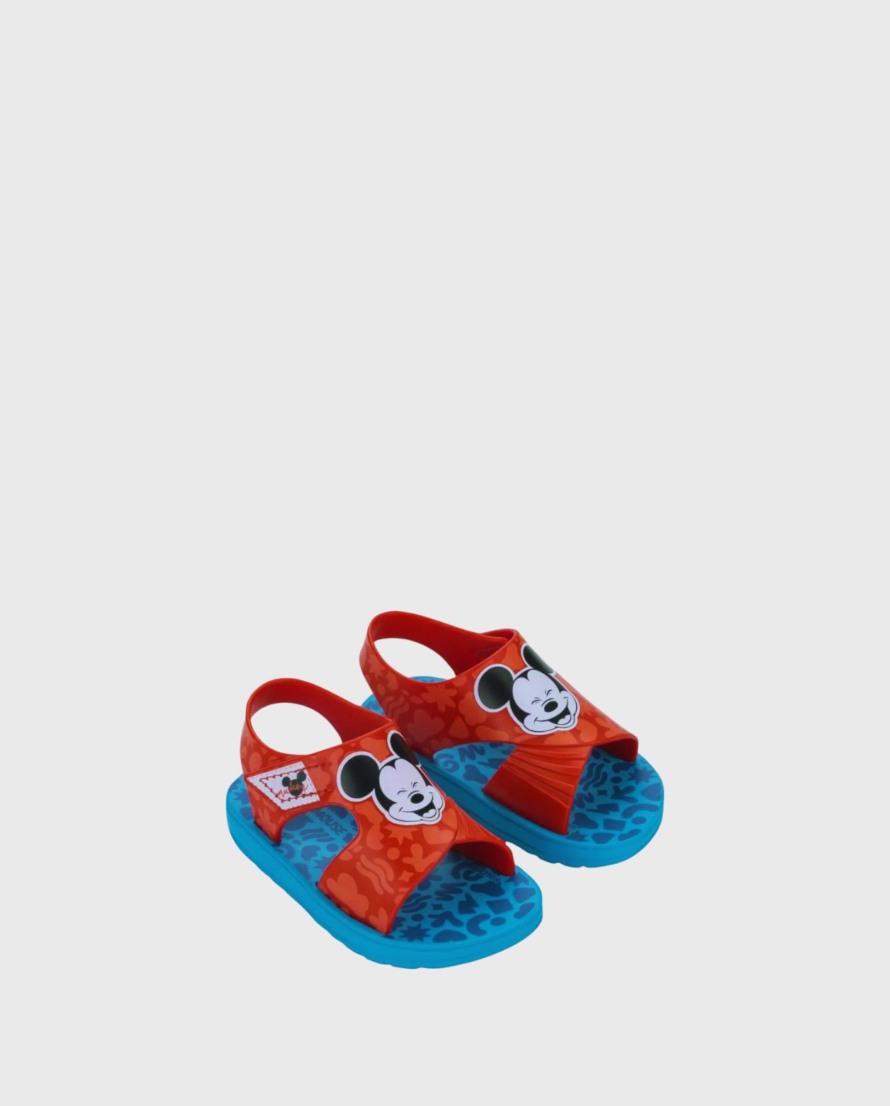 Sandalias Velcro Mickey Rojo Azul Diseño
