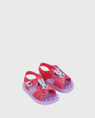 Sandalias Velcro Minnie Lila Rosa Niña