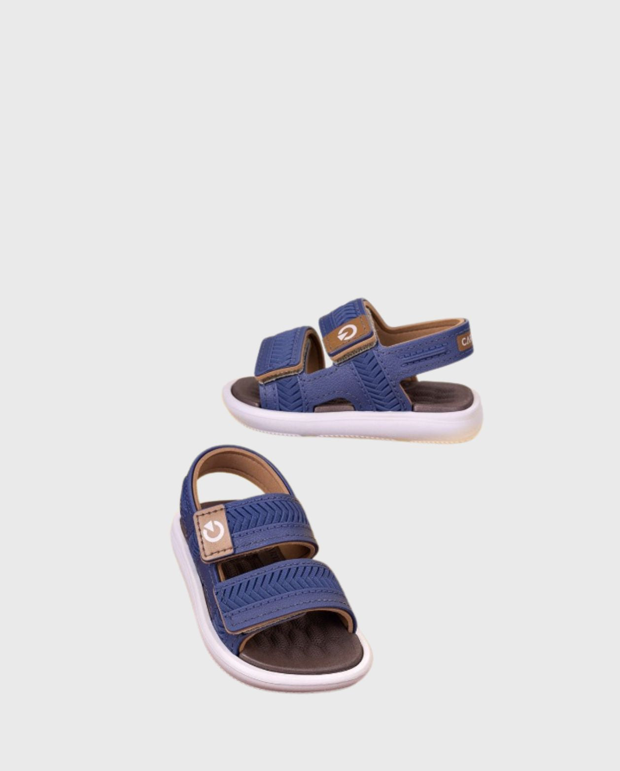Sandalias Malta Velcro Azul Marrón Niño