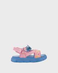 Sandalias Velcro Stitch Azul Rosa Diseño