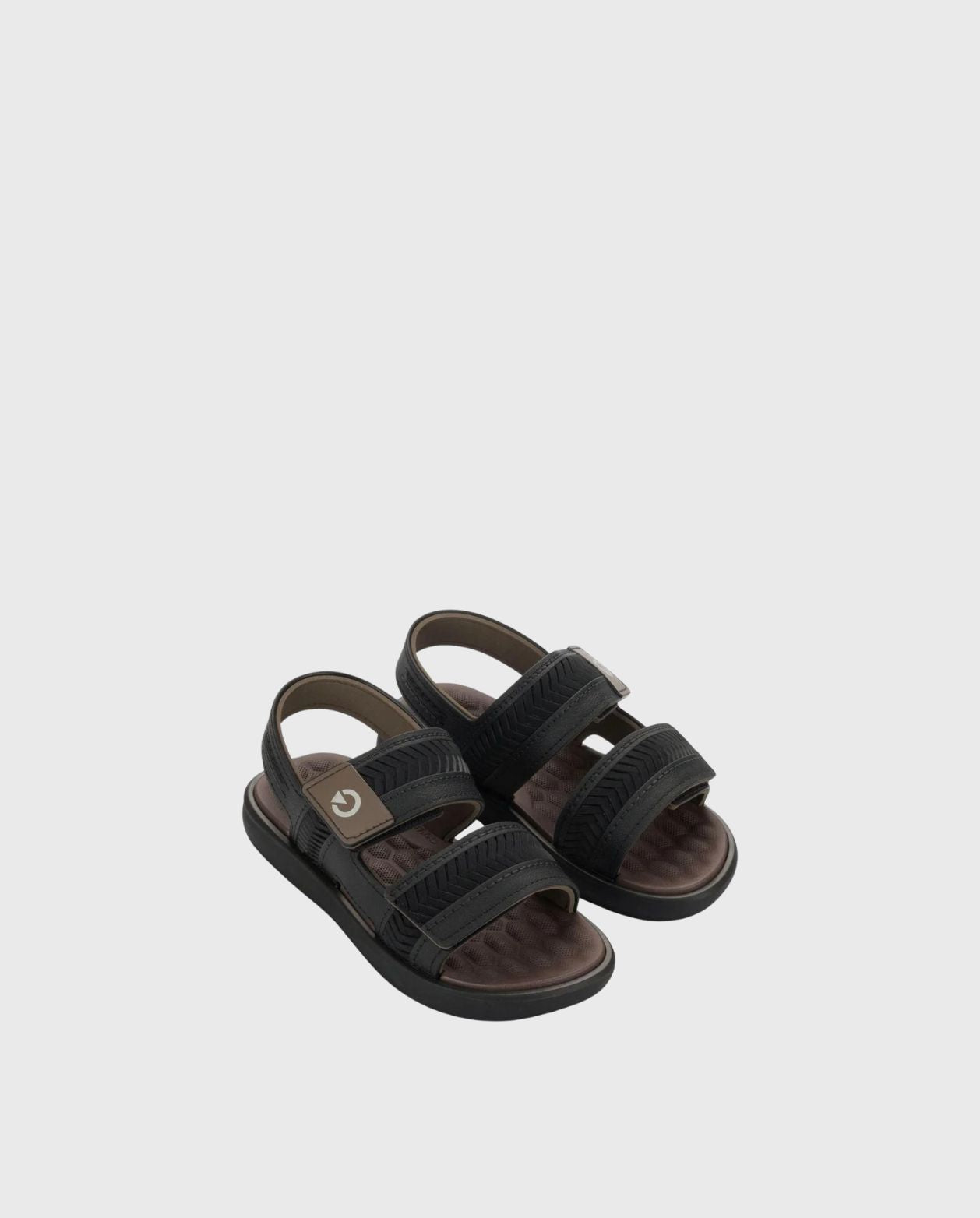 Sandalias Malta Velcro Negro Marrón Niño