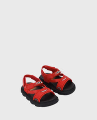 Sandalias Velcro Cars Rojo Negro