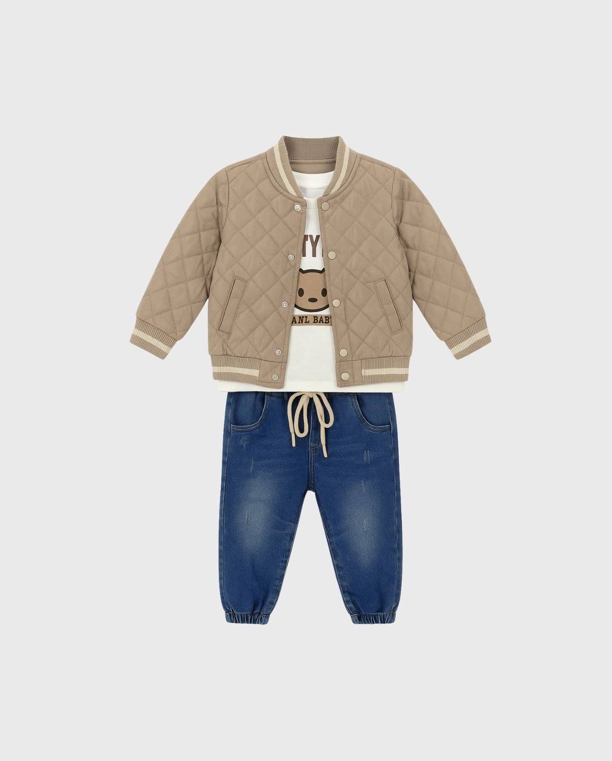 Conjunto Tres Piezas Chaqueta Arena