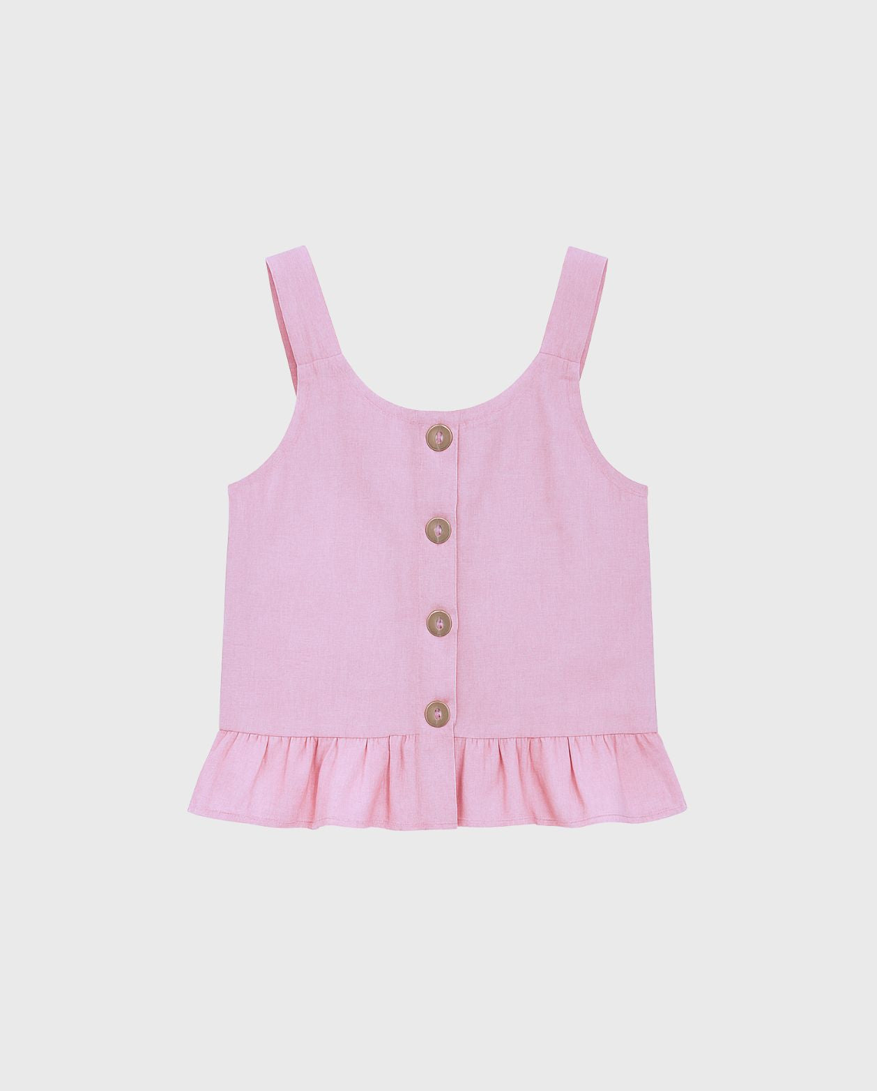 Conjunto Blusa Botones Short Rosa Niña