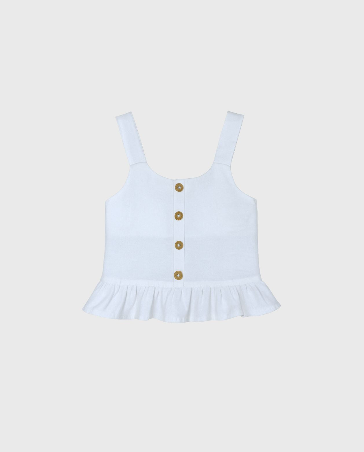 Conjunto Blusa Botones Short Blanca Niña