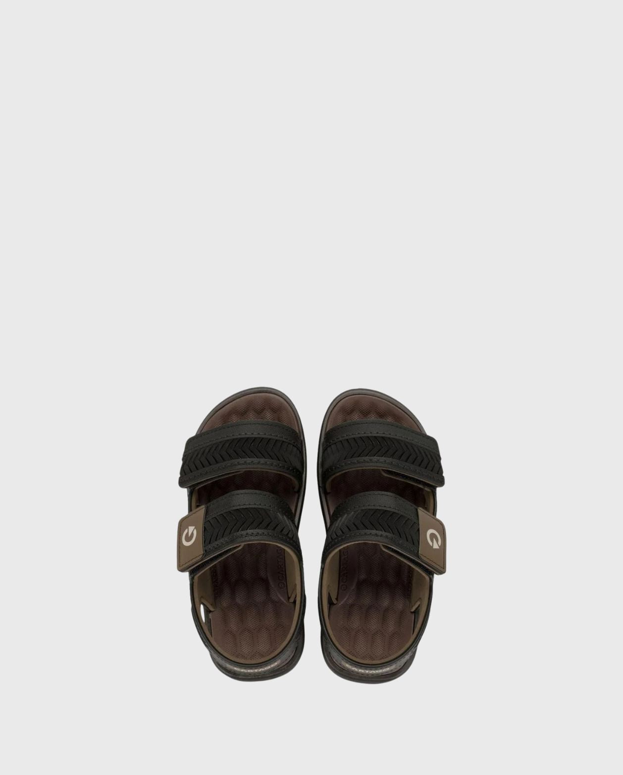 Sandalias Malta Velcro Negro Marrón Diseño