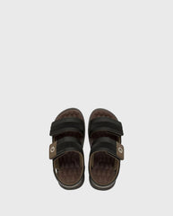 Sandalias Malta Velcro Negro Marrón Diseño